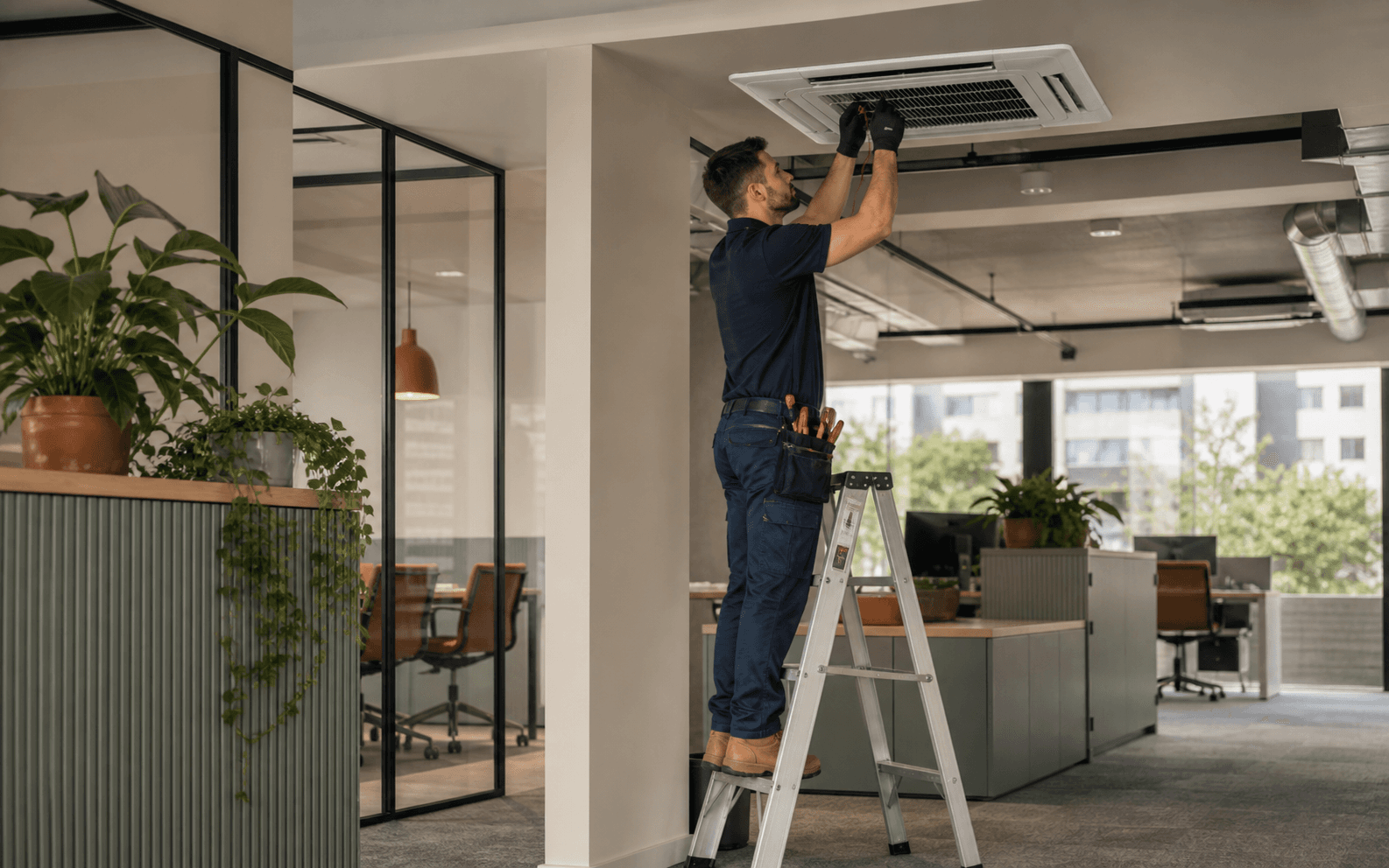 New air conditioning installation